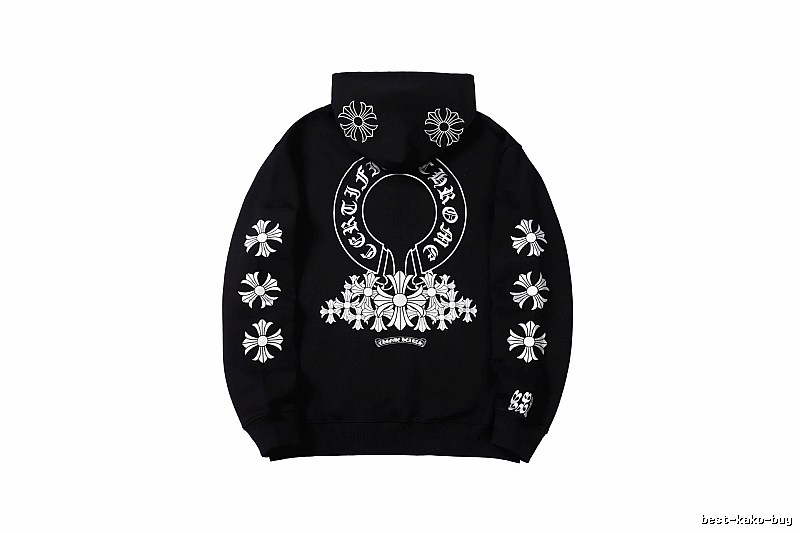 Chrome Hearts Urban Cross graphic hoodie Black Blue Cross with Statement Pattern