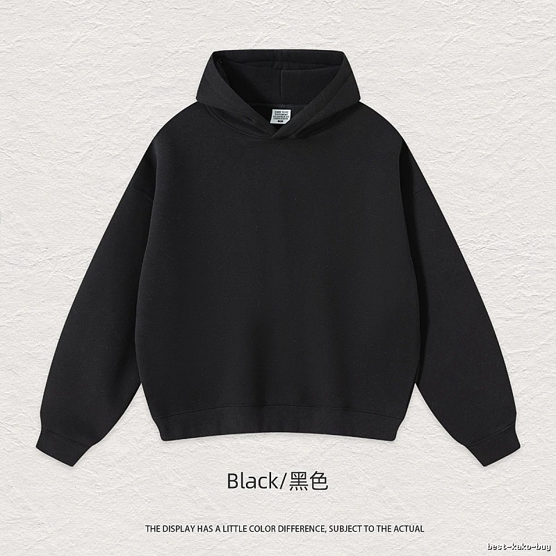 Classic Blank pullover hoodie Black Minimal A for Daily Styling