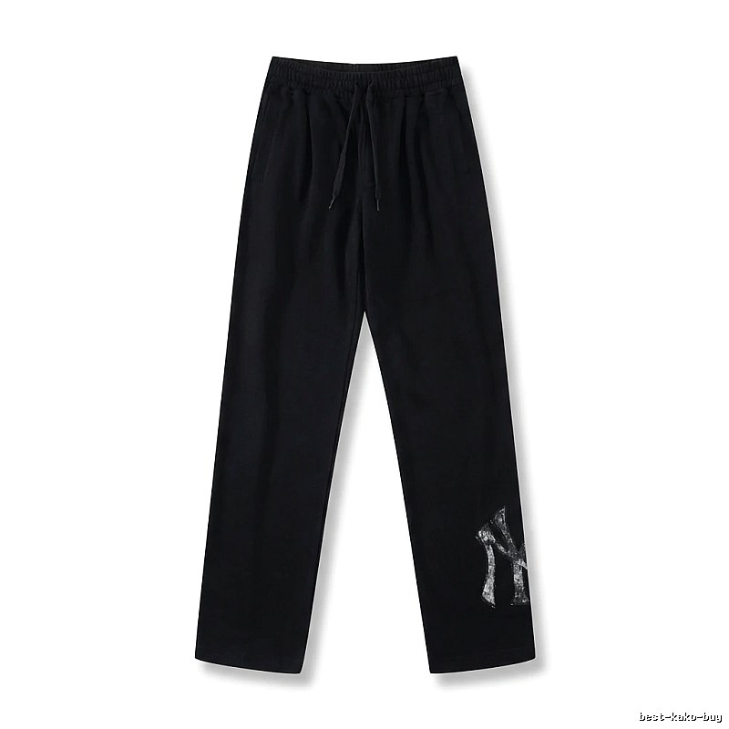 Classic trendy brand black trousers of MLB