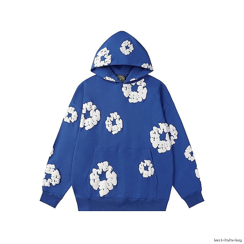Cobalt Blue Floral Graphic Hoodie