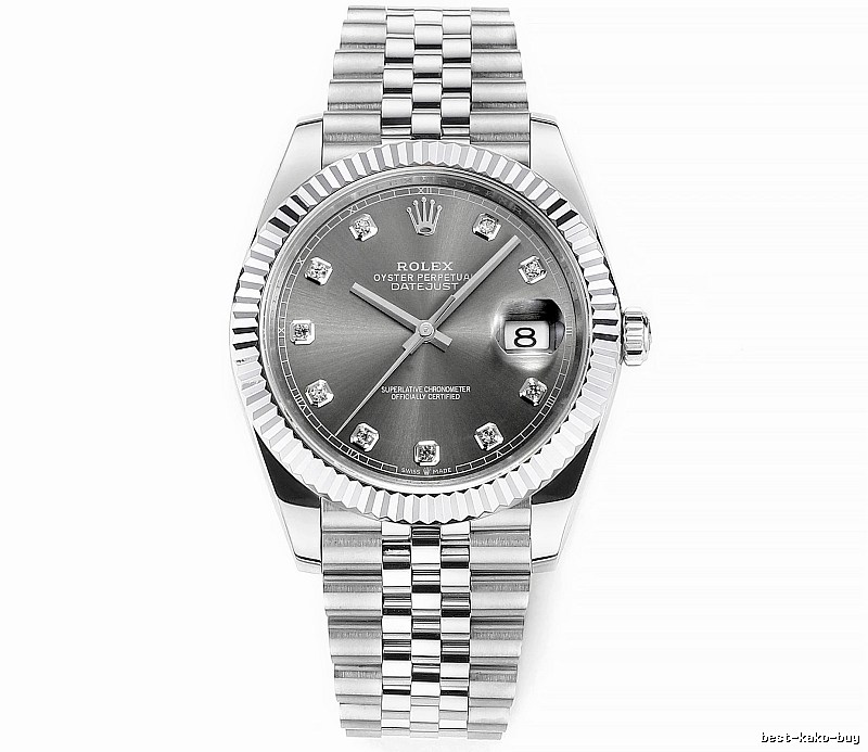 Collector Rolex Datejust Automatic Watch with gray diamond-marker dial