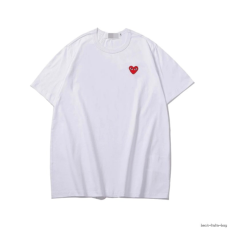 Comme des Garcons PLAY 2020-27 White Style 2027 Heart Logo T-Shirt Travel Styling
