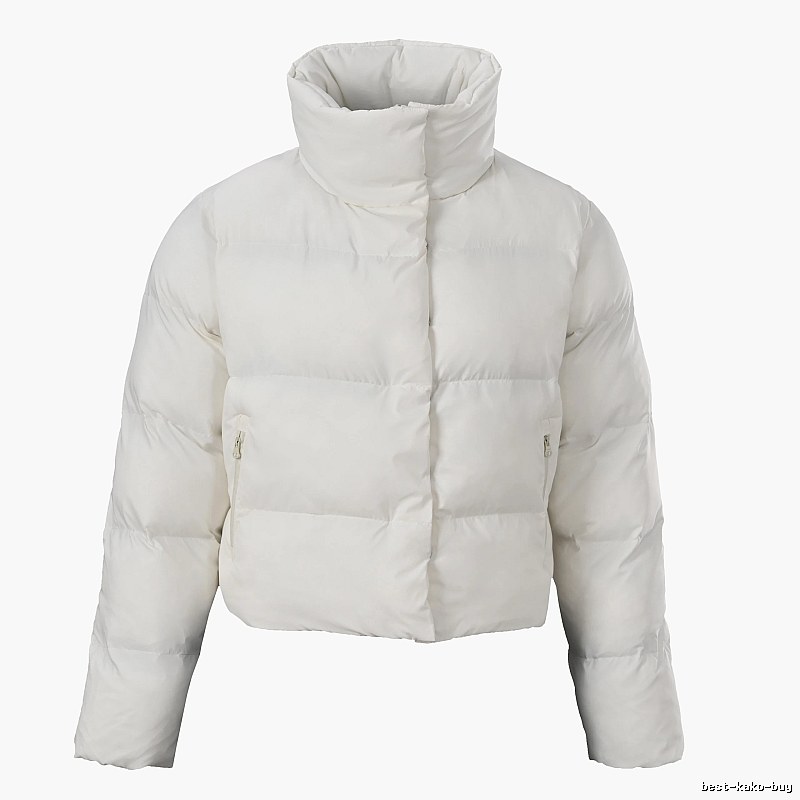 Commuter Stand-Collar Puffer Jacket - White