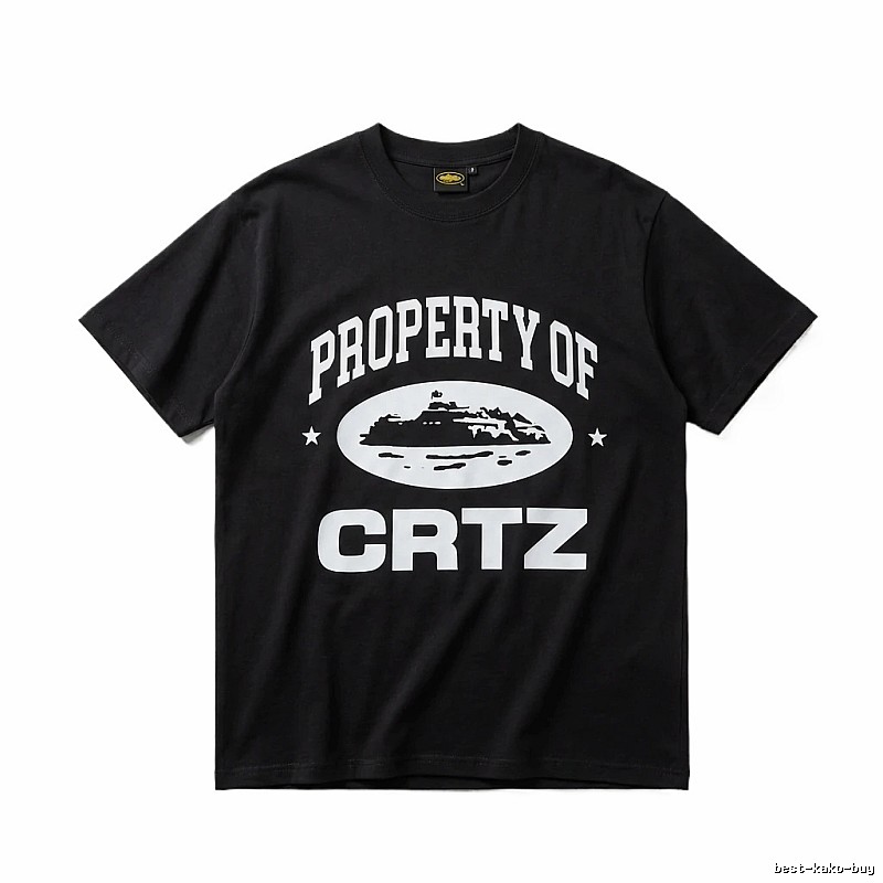 Corteiz black and white minimalist style T-shirt