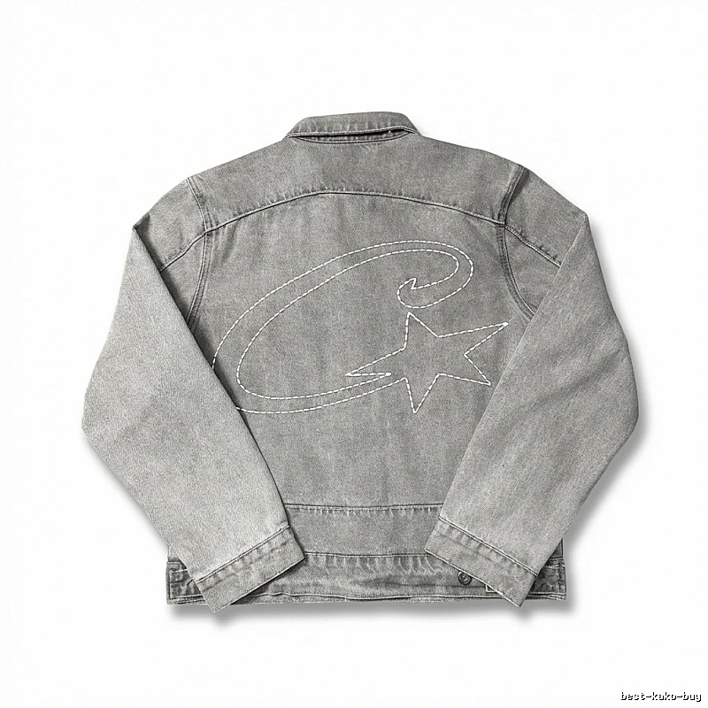 Corteiz denim retro-style grey coat