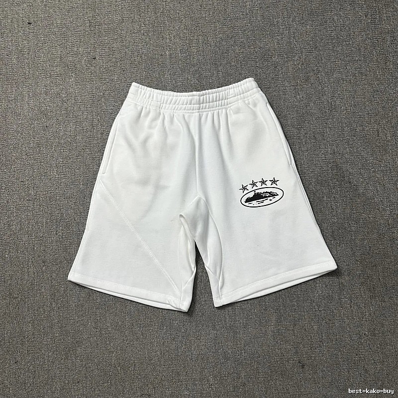 Corteiz Five-Star Trend Brand White Shorts