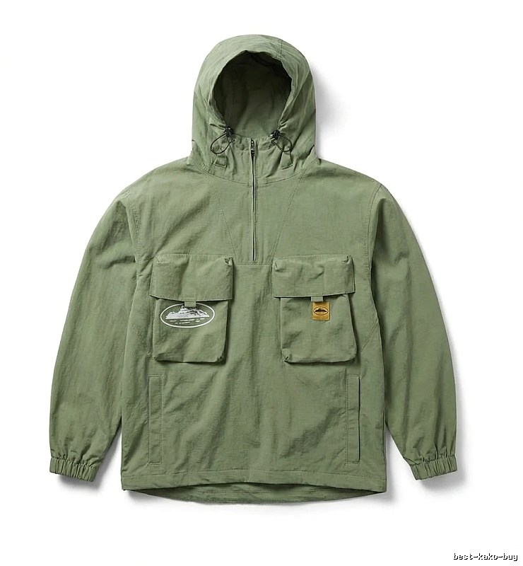 Corteiz military - style olive - green workwear jacket