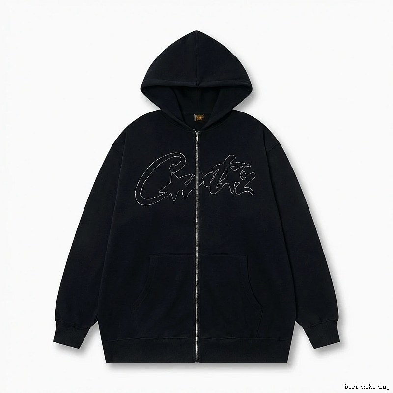 Corteiz minimalist style black hoodie