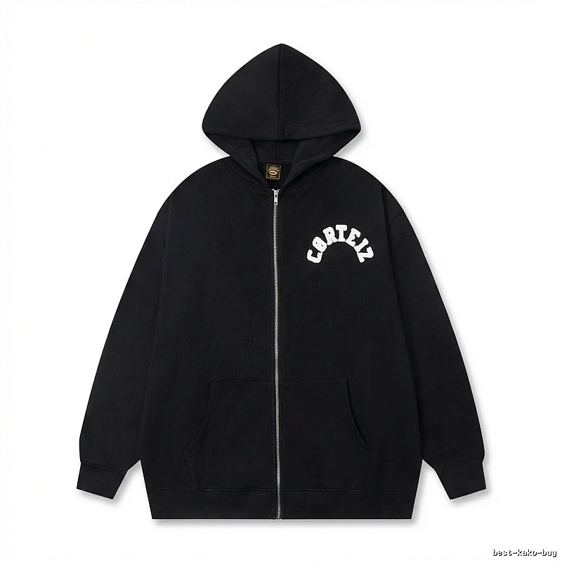 Corteiz street-style black hoodie