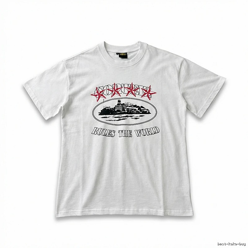 Corteiz trendy style white T-shirt