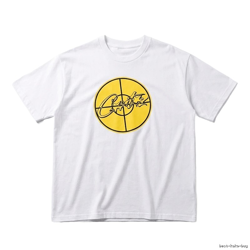 Corteiz Yellow Bullseye Trendy Cool White T-shirt