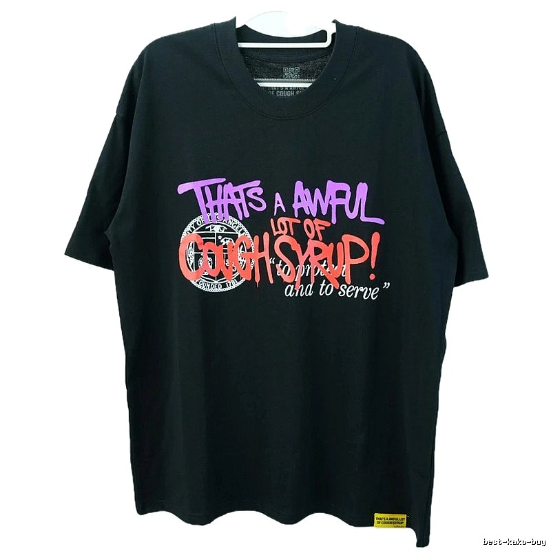 CoughSyrup Graffiti Street Style Black T-shirt