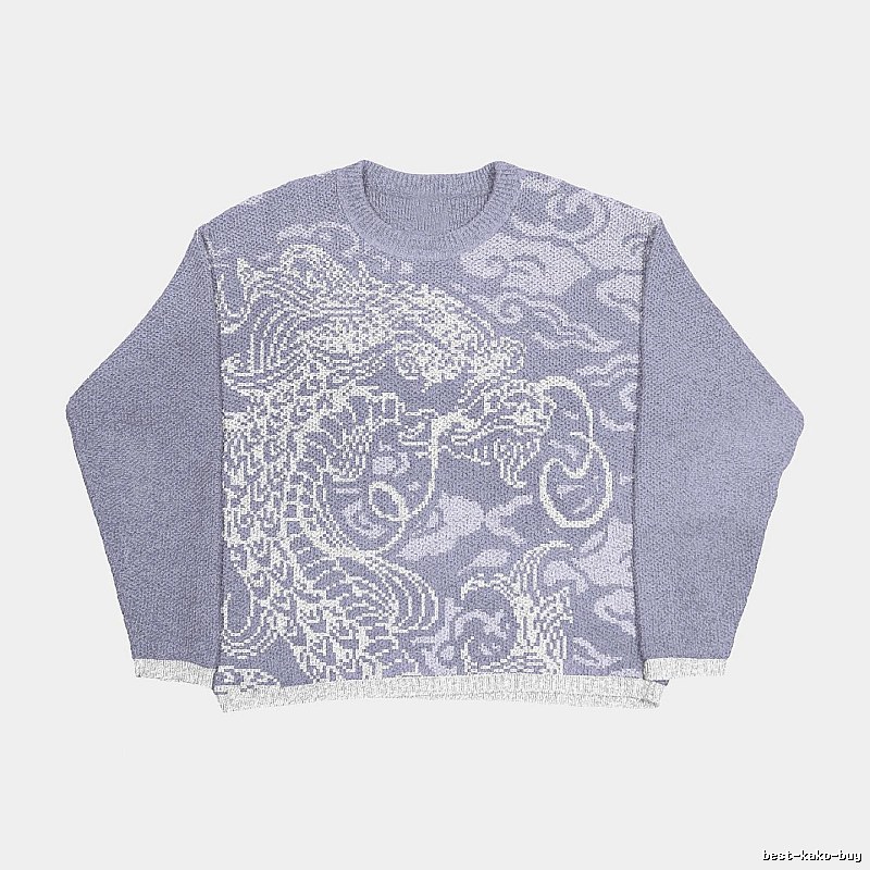 Daily Anime graphic sweater Black Knit Top with Visual Detail