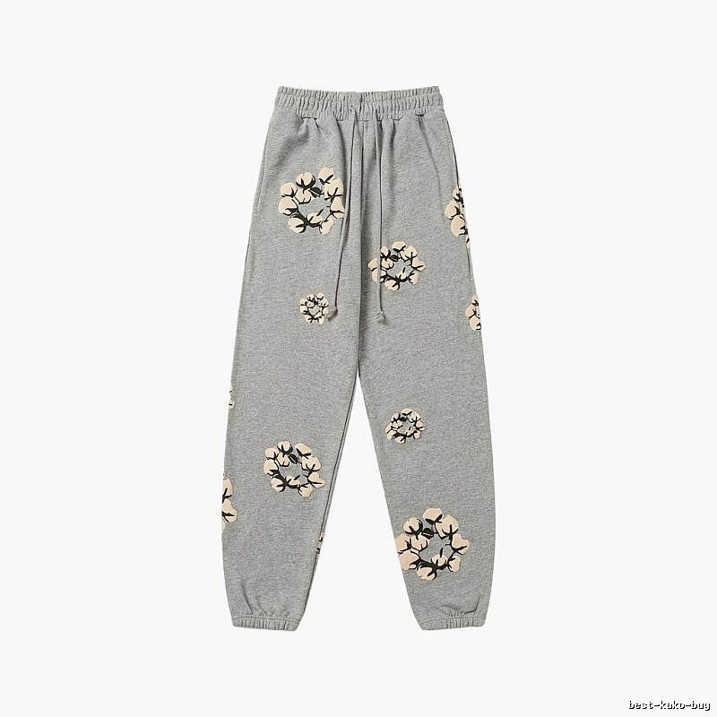 DENIM TEARS Floral Casual Grey Sweatpants