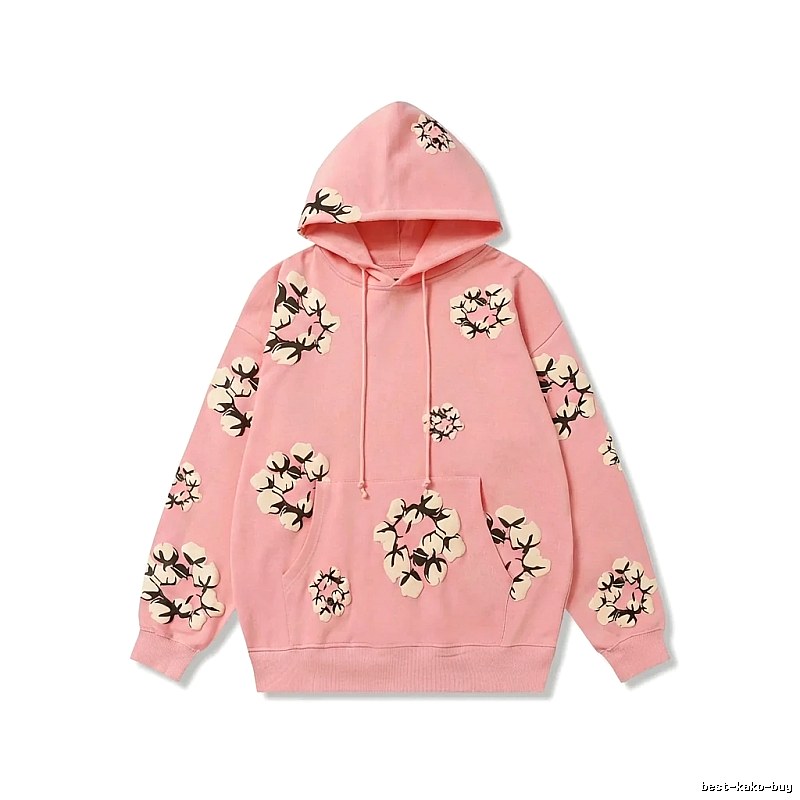 DENIM TEARS Floral Print Pink Hoodie