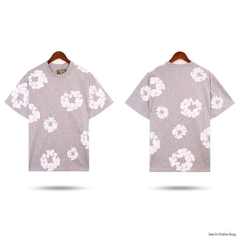 DENIM TEARS Printed Casual Grey T-shirt