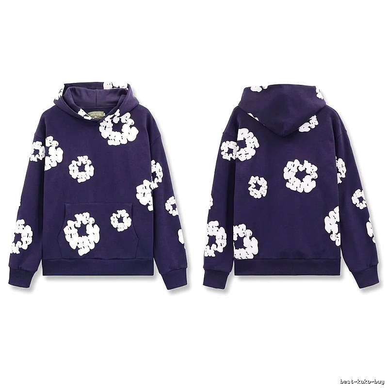 DENIM TEARS Printed Vintage Navy Blue Sweatshirt