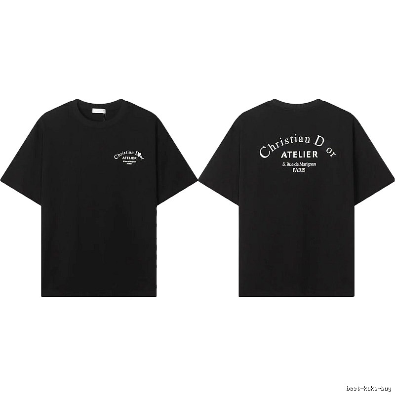 Dior ATELIER Minimalist Style Black Short-Sleeve T-Shirt