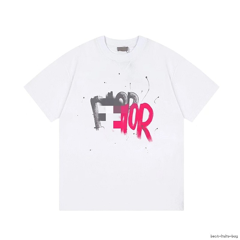 Dior Graffiti Collection Street Style White Short-sleeve T-shirt