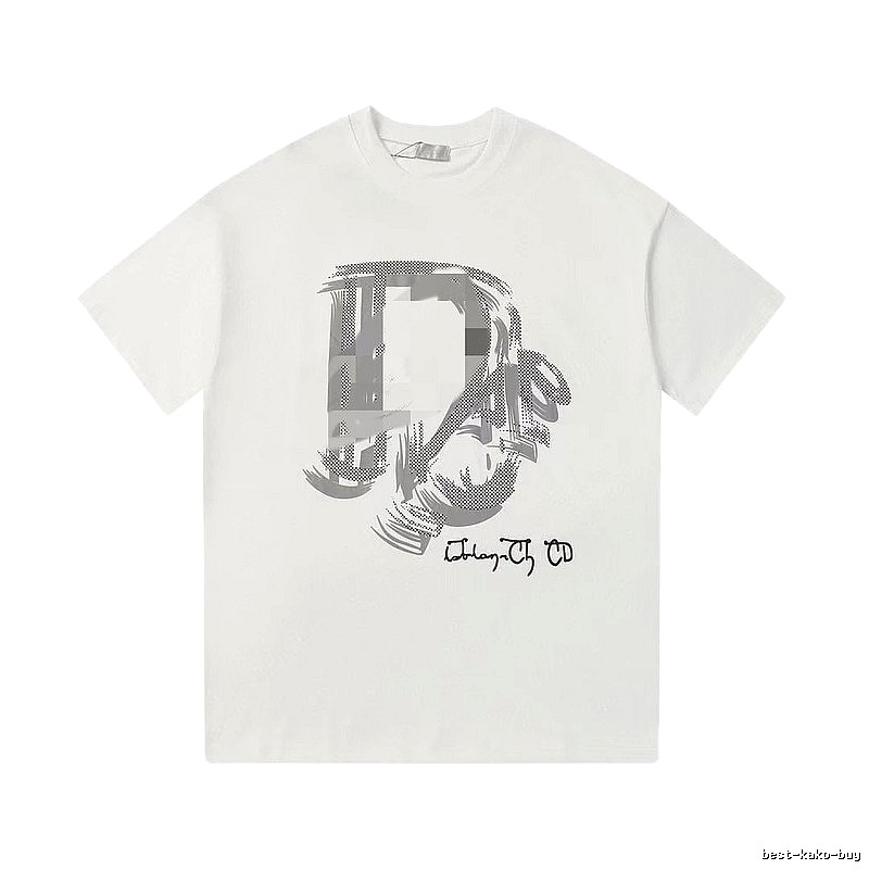 Dior Graffiti Collection Trendy & Cool Style White Short-sleeve T-shirt