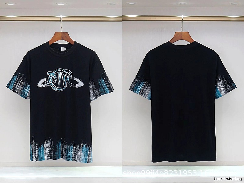 Dior Graffiti Cool Trendy Black Short-sleeve T-shirt