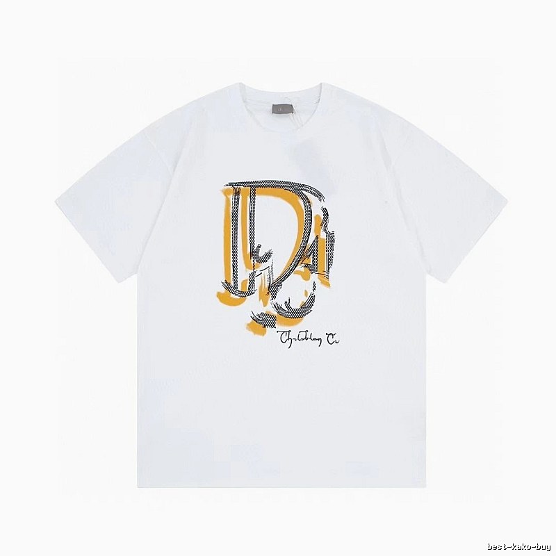 Dior Graffiti Print Casual Style White Short-sleeve T-shirt
