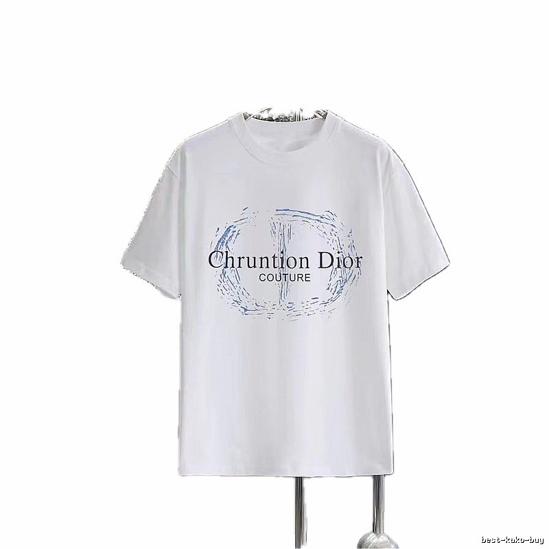 Dior Haute Couture Printed Light Luxury Style White T-shirt
