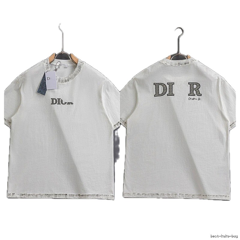 Dior Letter Print Vintage White T-shirt