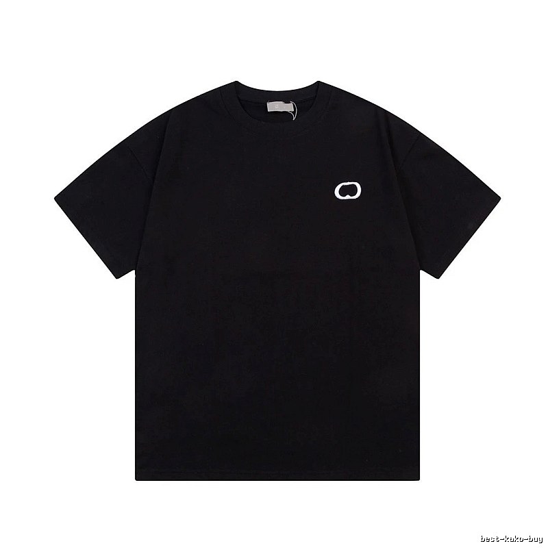 Dior Minimalist Style Embroidered Black Short-sleeve T-shirt