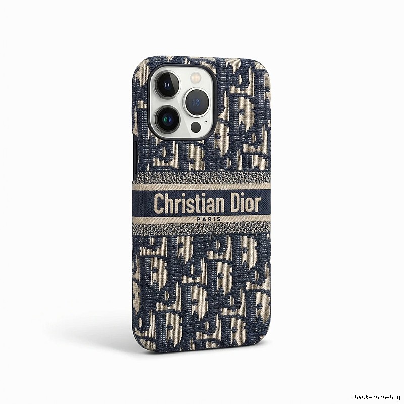 Dior Monogram Dark Blue Phone Case
