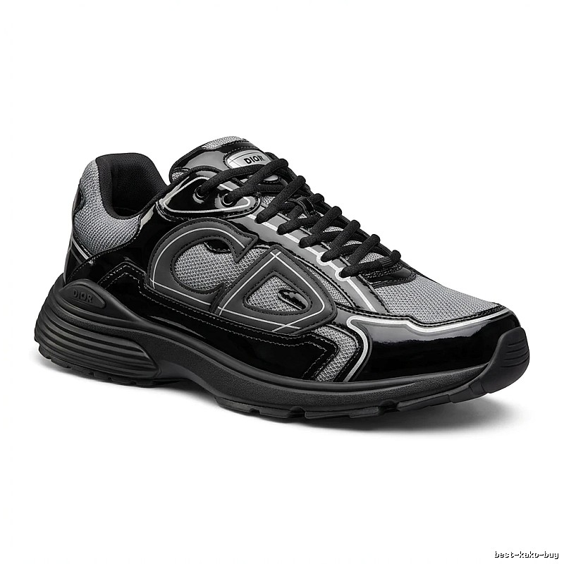 Dior retro-style black and grey sports shoes