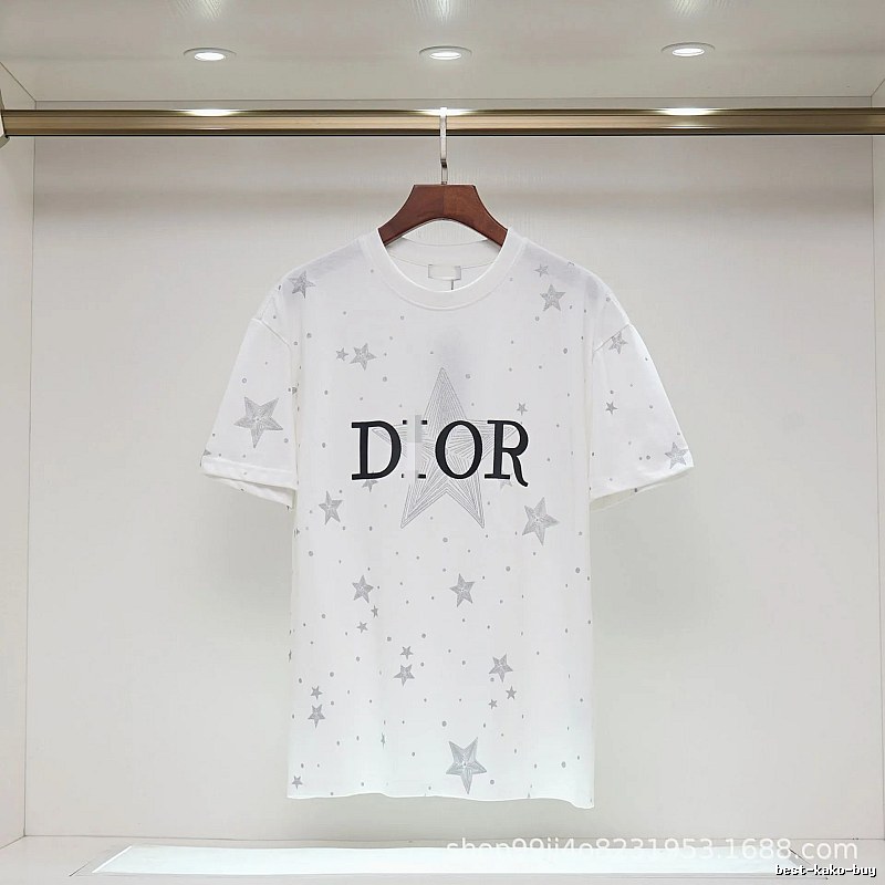 Dior Star Print Cool & Trendy Style White T-Shirt