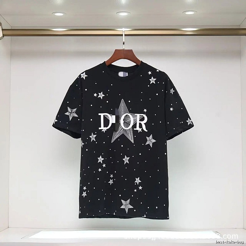 Dior Trendy Cool All-over Star Print Black T-Shirt