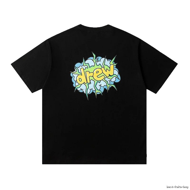 DREW Explosion Print Street Style Black Short-sleeve T-shirt
