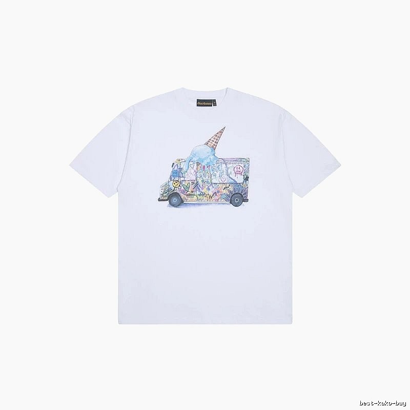 DREW Graffiti Ice Cream Truck Street Style White T-shirt