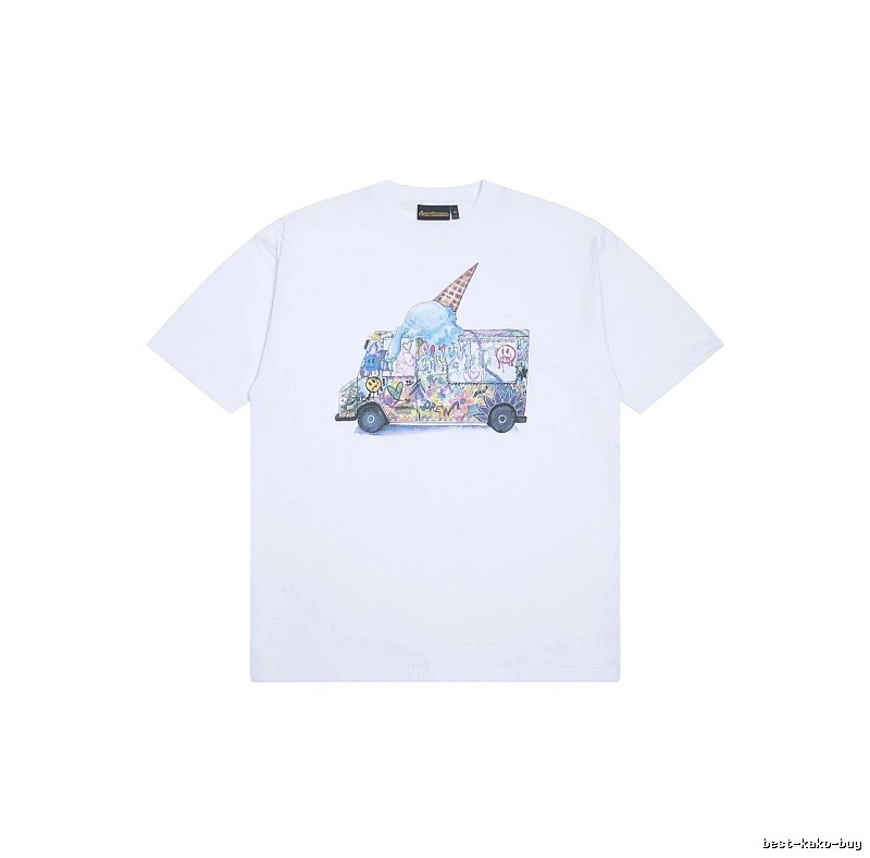 DREW Graffiti Style Ice Cream Truck White Short Sleeve T-shirt