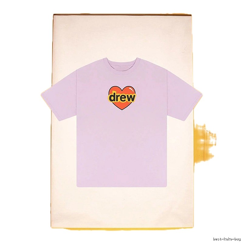 DREW Love Heart Print Street Style Light Purple Short Sleeve T-shirt