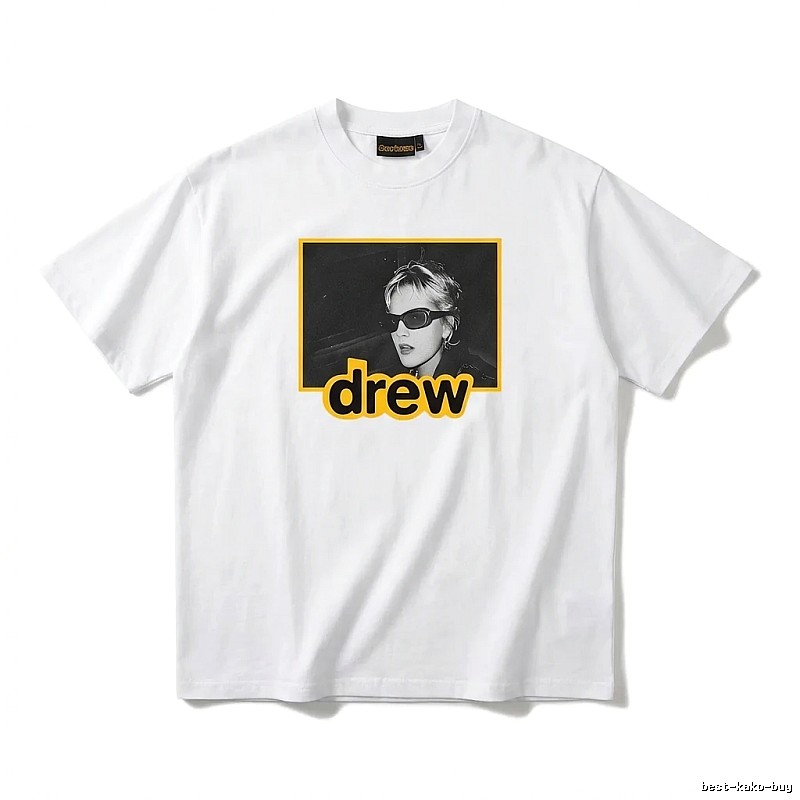 DREW Portrait Print White T-shirt