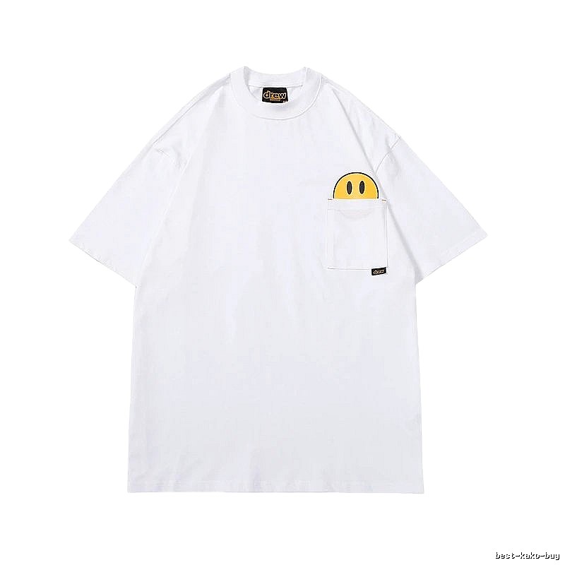 DREW Smiley Face Series Street Style White T-Shirt