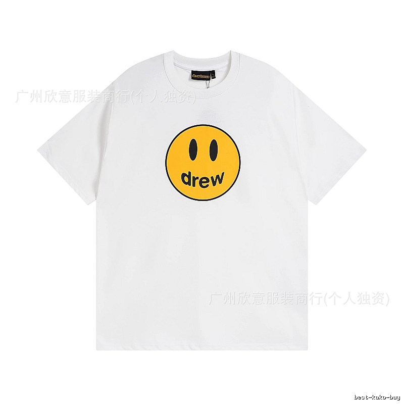 DREW Smiley Series Casual Style White Short-sleeve T-shirt