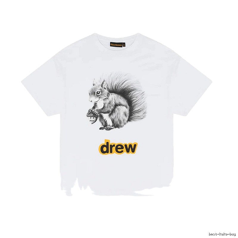 DREW Squirrel Print Street Style White T-Shirt