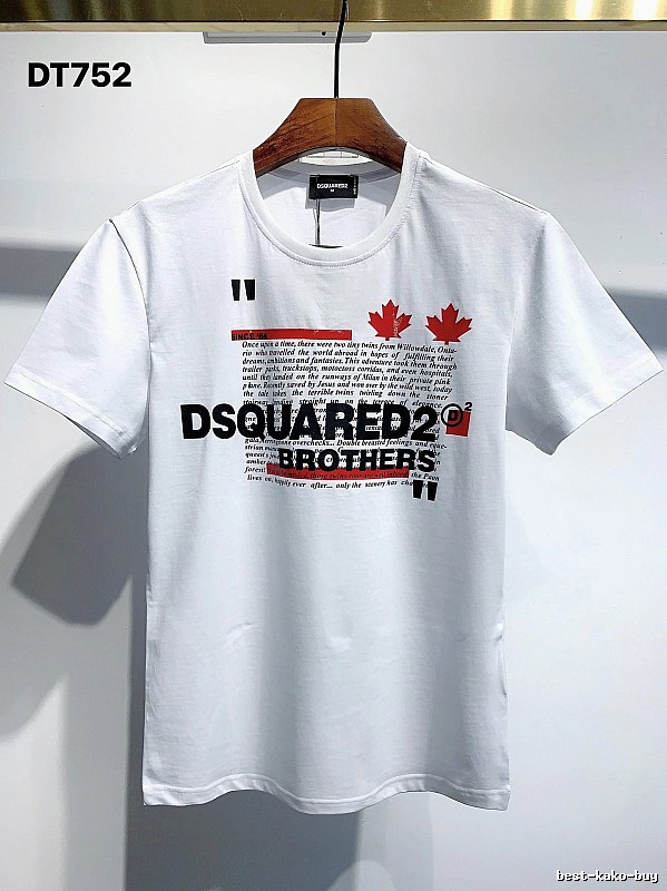 DSQUARED2 Maple Leaf Print Street Style White T-Shirt
