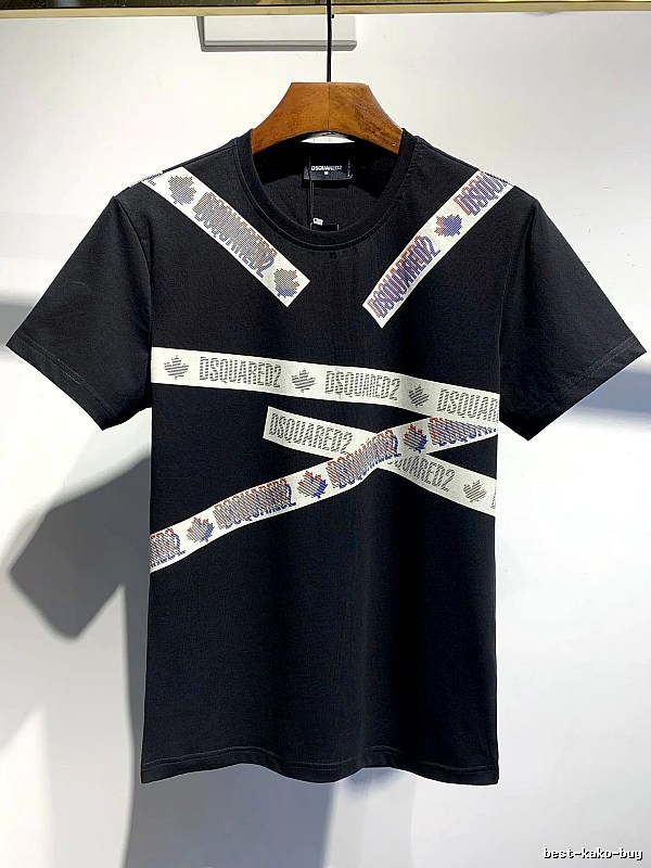 DSQUARED2 Webbing Street Style Black T-Shirt