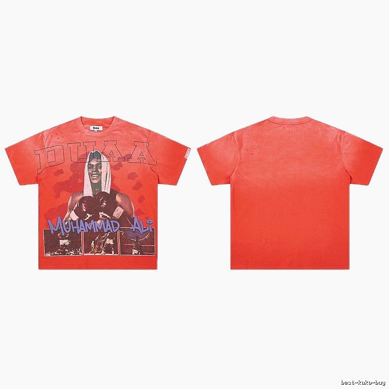 DUAA Ali Print Vintage Style Orange-red T-shirt