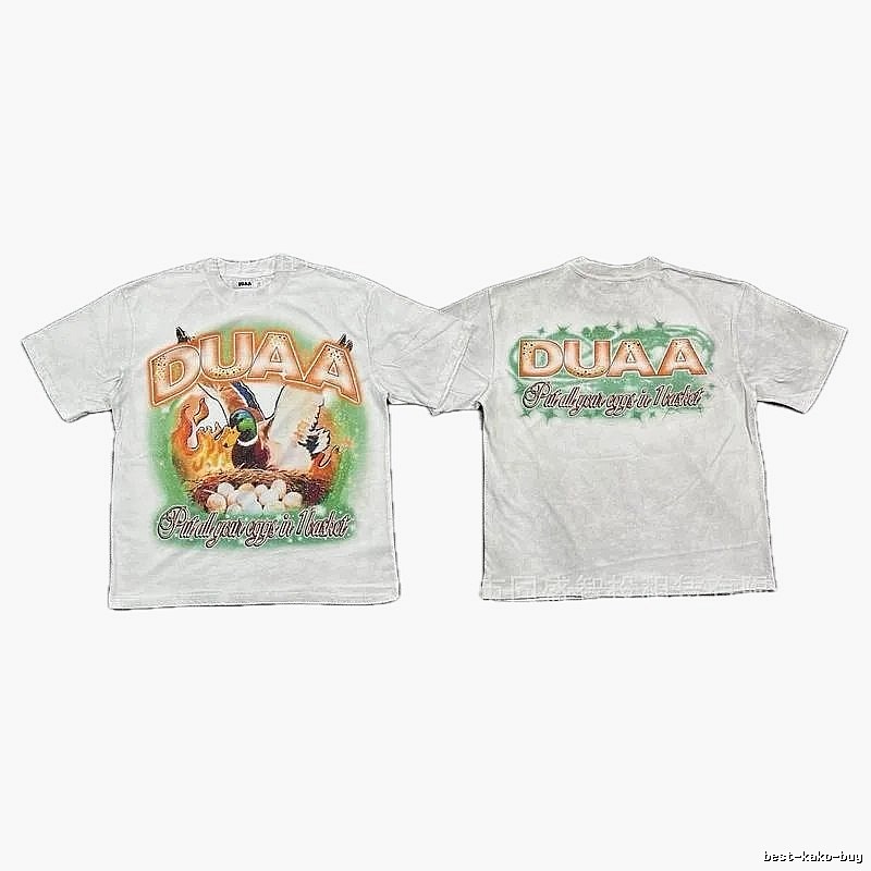 DUAA Wild Duck Print Vintage Style White Short-sleeve T-shirt