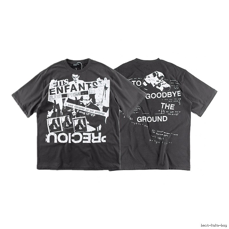 ERD GRJKD Printed Dark Style Charcoal Gray T-Shirt