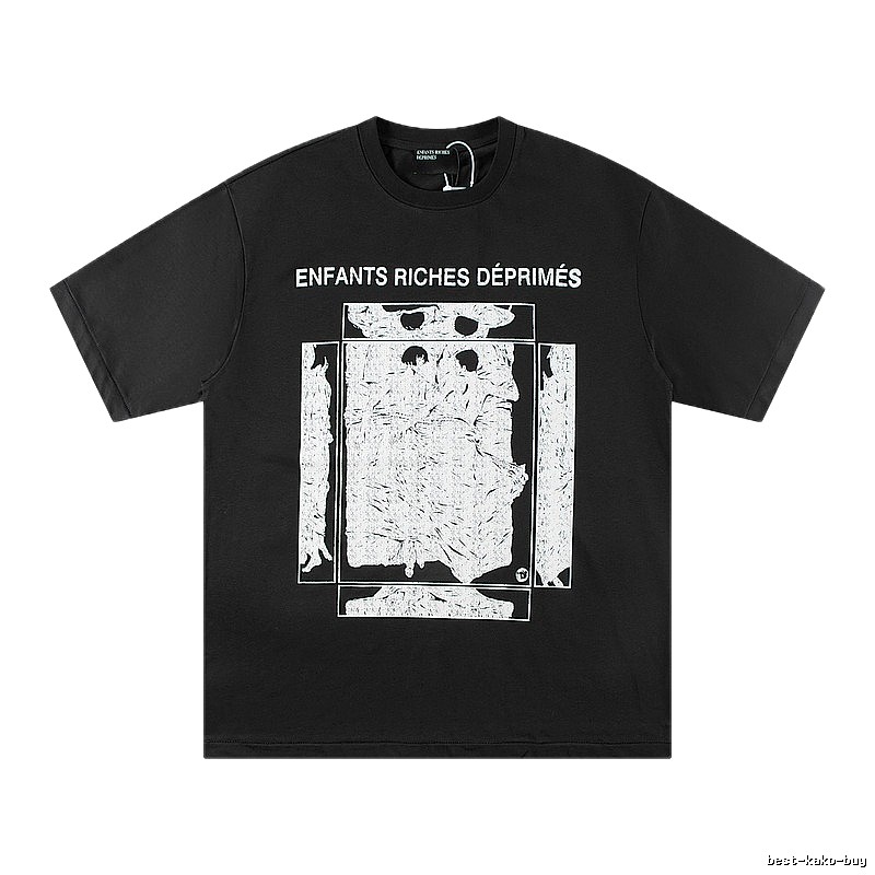 ERD Portrait Print Dark Style Black T-shirt