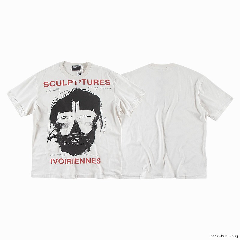 ERD Sculpture Figure Vintage Style Off-white Short Sleeve T-shirt