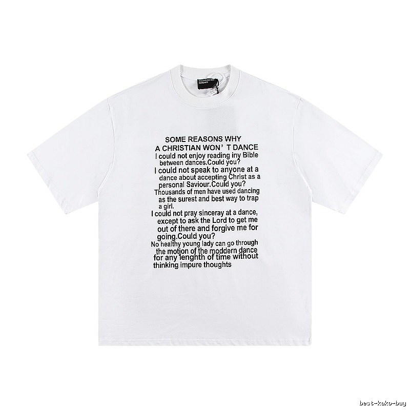 ERD Slogan Print Street Style White T-Shirt