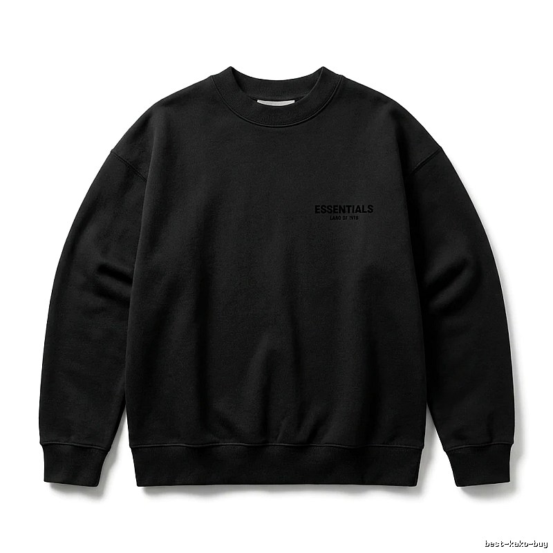 ESSENTIALS minimalist style black sweatshirt